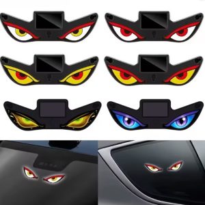 Solar Devil Eyes LED Car/Bike Window Light with Motion Sensor & USB-C Charging