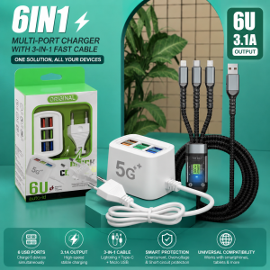 6-in-1 Charging Solution: 6U Multi-
