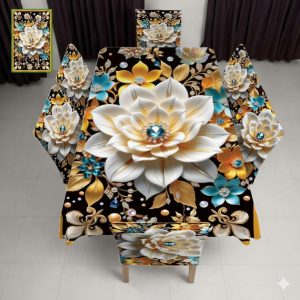 Premium 3D Print Table Cloth Set 100%