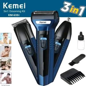 KEMEI KM-6330 3 IN 1 HAIR TRIMMER GROOMING KIT