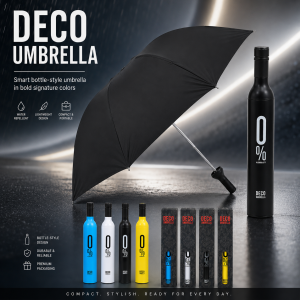 Wine Bottle Shaped Folding Umbrella