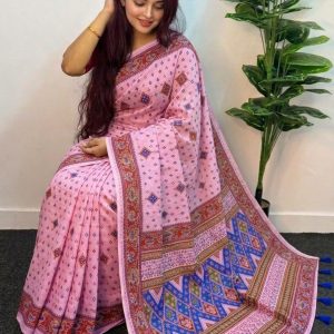 Cotton Skin Print Sharee with Blouse Piece
