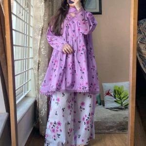 Premium Cotton Printed Three Piece
