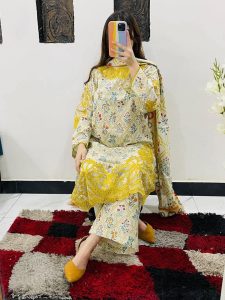 Cotton Embroidery Three Piece1