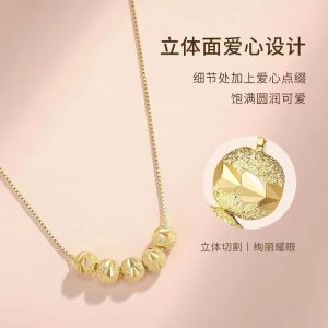 Titanium steel color-retaining five-blessing bead necklace