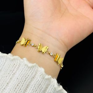 Butterfly chain titanium steel bracelet.