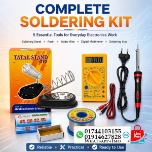 Master Soldering Combo Kit - 60W Soldering Iron, Multimeter, Stand, Lead & Rosin 5 in 1 7295