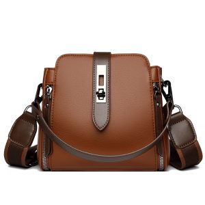 High-quality Messenger Bags For Women Luxury Crossbody Shoulder Bags Female(Brown) 7186