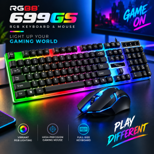 RGBB 699GS RGB USB Wired Keyboard and Mouse Combo