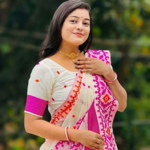 Half silk Screen Print Saree