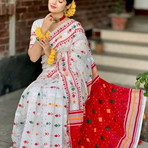 Half Silk block Print Saree