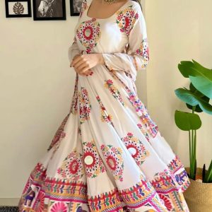 Puja Special Gown Three Piece