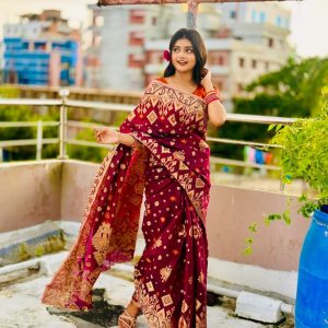 Tencil Jori Jamdani Saree