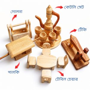 ১৪ পিসে বড় প্রিমিয়াম কাঠের খেলনা