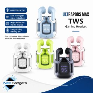 Ultrapods Max Transparent TWS Wireless Earbuds with LED Display