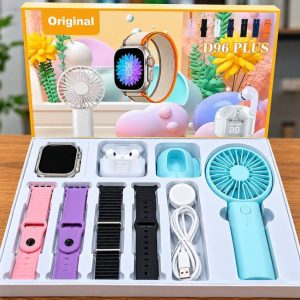 D96 Plus Premium Smartwatch Combo Gift Set