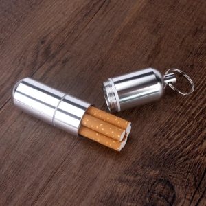 Waterproof Silver Cigarette Case & Capsule Holder
