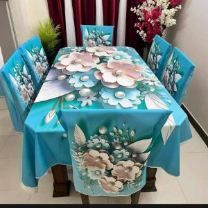 3d print korian velvet 7 pis set table cloth