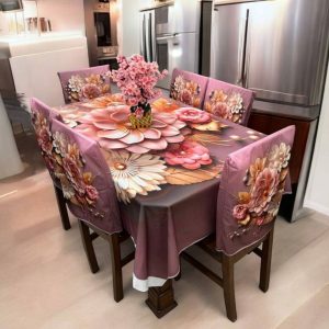 3d print korian velvet 7 pis set table cloth.