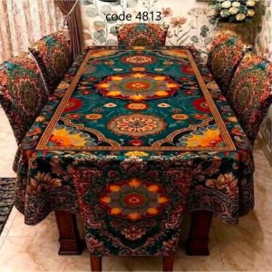 3d print korian velvet 7 pis set table cloth,