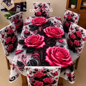 3d print korian velvet 7 pis set table cloth;