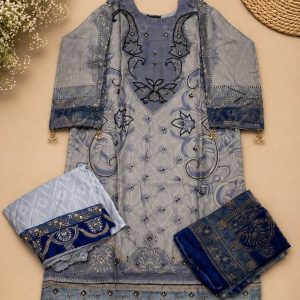মুসলিম অরগানজা ডিজিটাল প্রিন্ট থ্রি-পিস