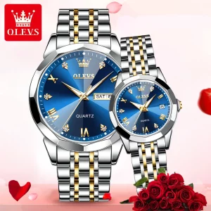 Olevs 9931 Couple Watch Set কাপল ঘড়ি সেট (সিটি লক)