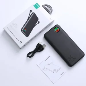 Joyroom JR-L014 22.5W 10000mAh Power Bank with Dual Cables - Black