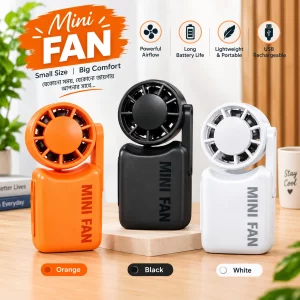 Mini Portable Fan – 3 Speed Type-C Rechargeable