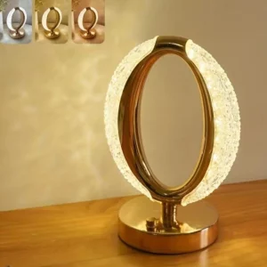 O- shaped crystal table lamp