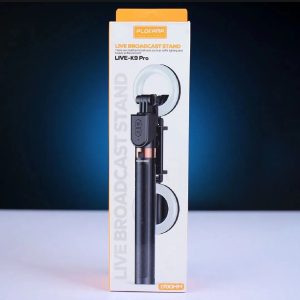 Plokama LIVE-K9 Pro 1700mm Ultra Long Selfie Stick & Tripod Stand - 5.6 Feet Extendable Vlogging Monopod with Ring Light, 10M Bluetooth Remote & Portrait/Landscape Mode